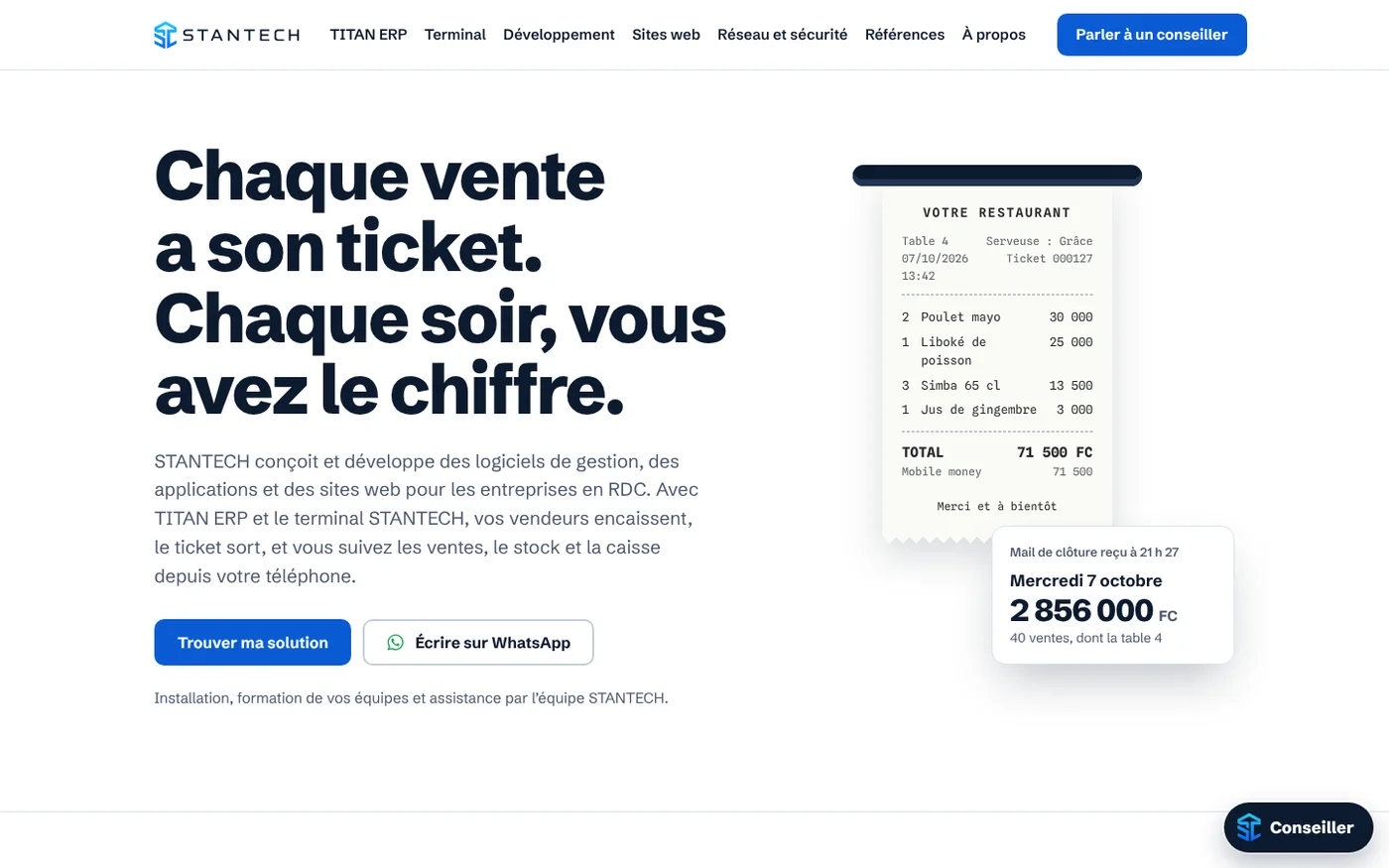 Le site titan-erp.org sur ordinateur